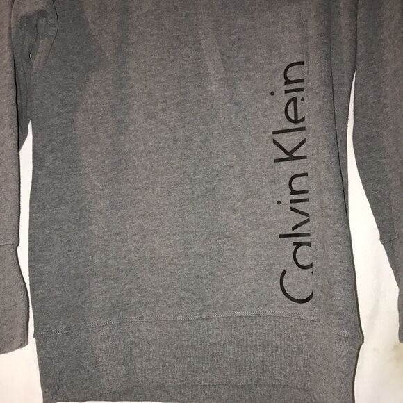 Calvin Klein Women's Gray Performance Heather Logo Sports Sweater Size Medium - Picture 3 of 9